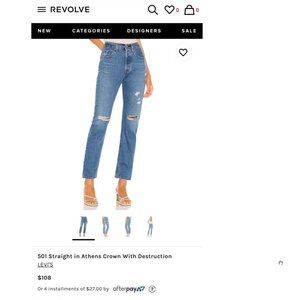 Levi's Premium 501 Button Fly Straight Leg Jeans